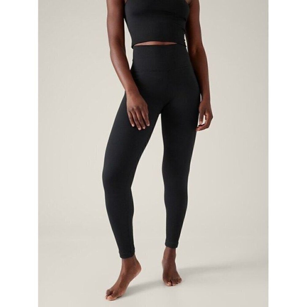 Athleta Aurora Seamless Black Ribbed Leggings Large